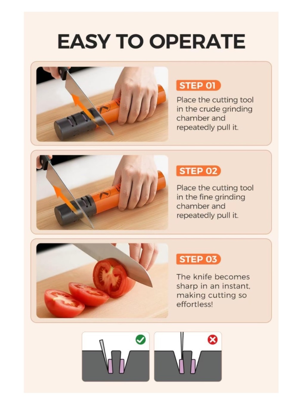 Electric Kitchen Knife Sharpening Tool - Portable Cordless Rechargeable - Picture 3 of 6